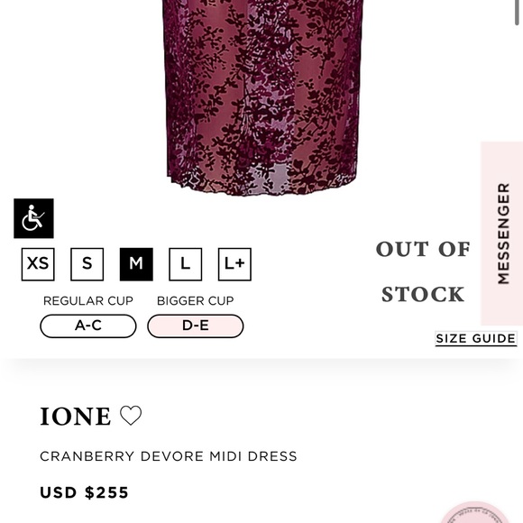 House of CB underwire cranberry Ione midi dress - Picture 4 of 5